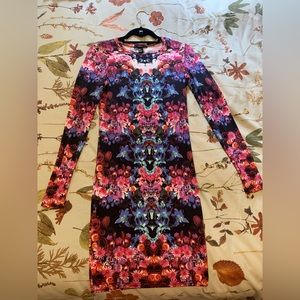 Colourful Floral Bodycon Forever 21 Dress